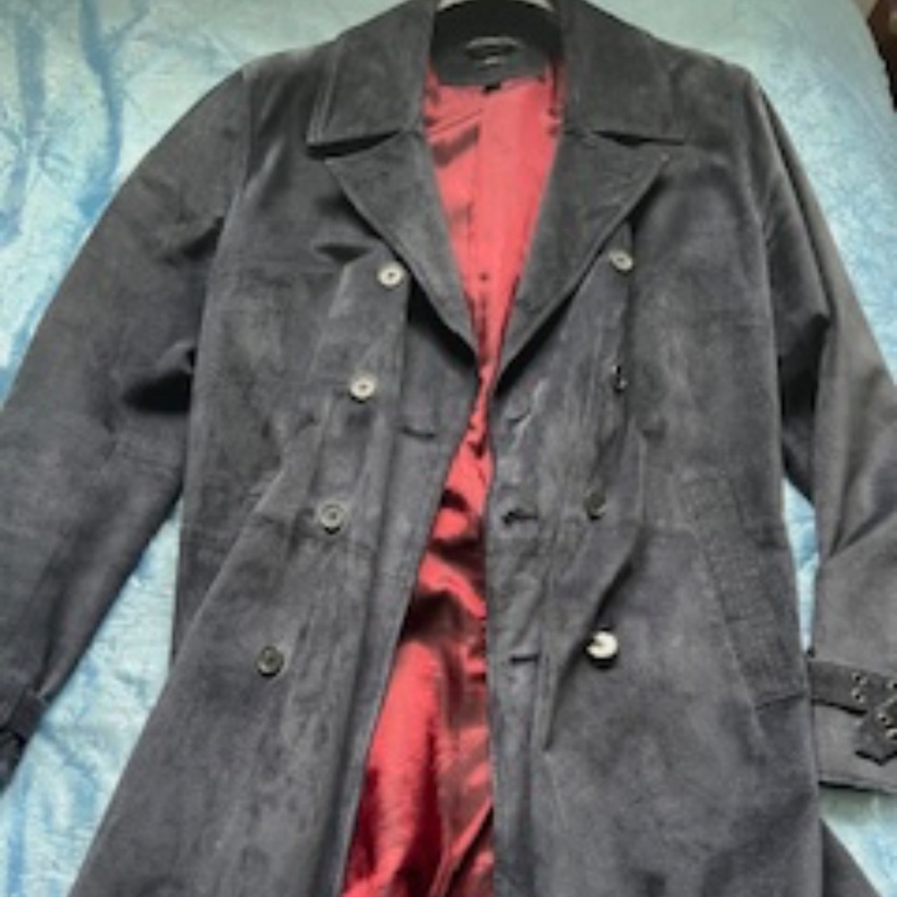 John Varvatos suede trench coat